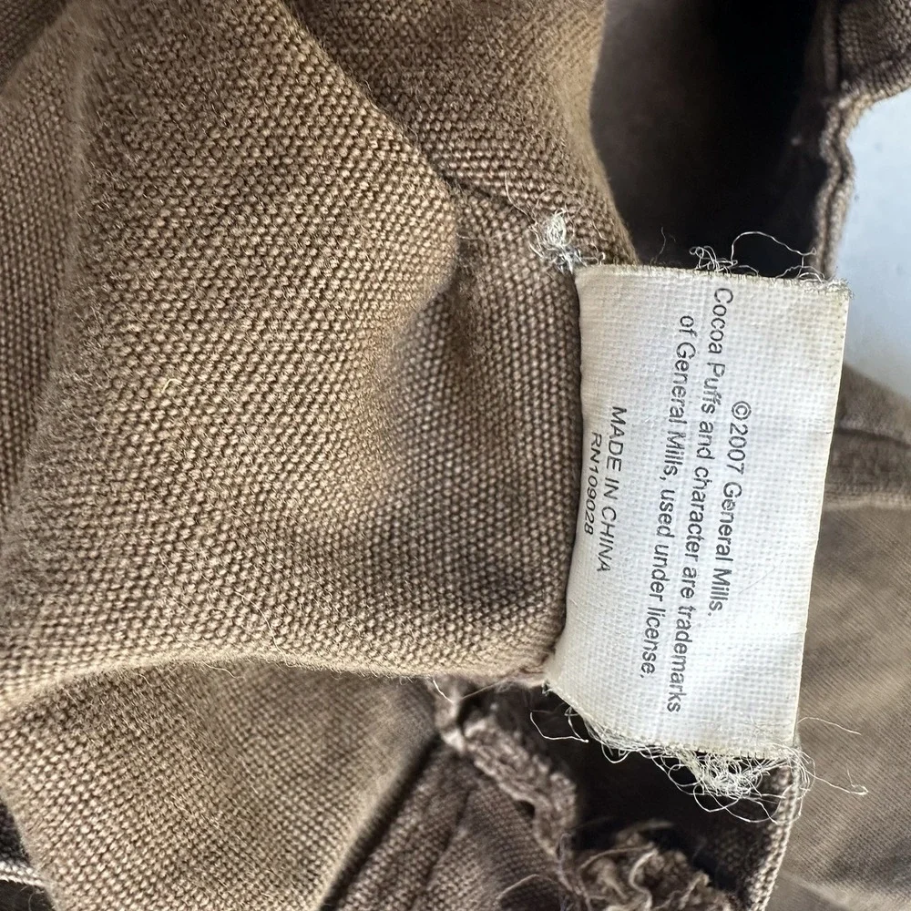 Cocoa Puffs Chocolate Cereal Tote Handbag Purse Brown Canvas General Mills 2007